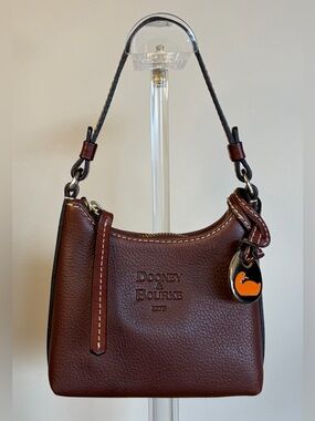 Vintage Dooney & Bourke Bitsy Bag Mini Purse Brown Leather NWOT
